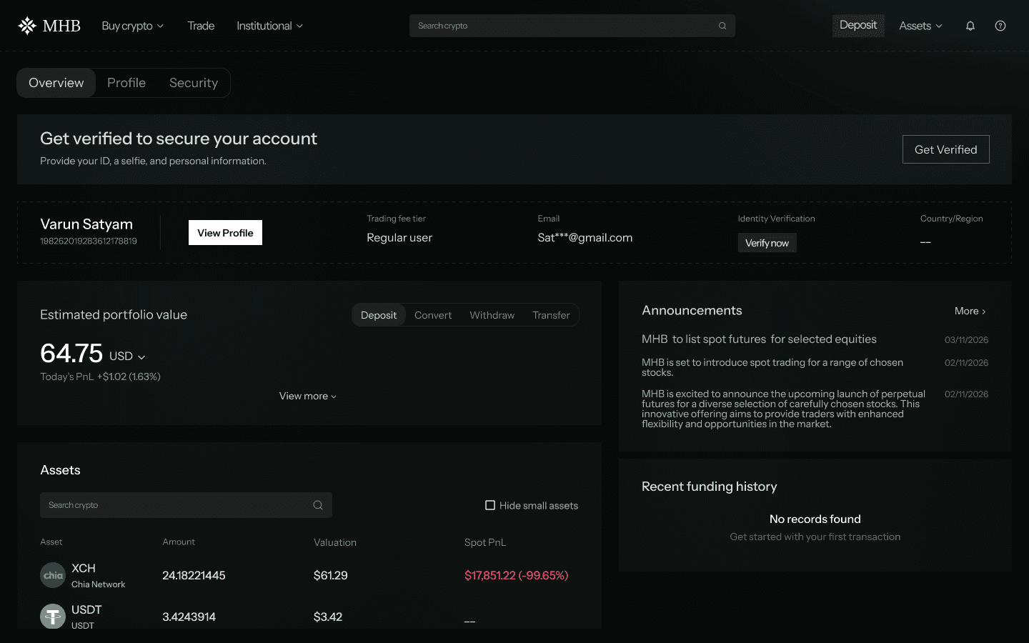 Crypto invoicing interface