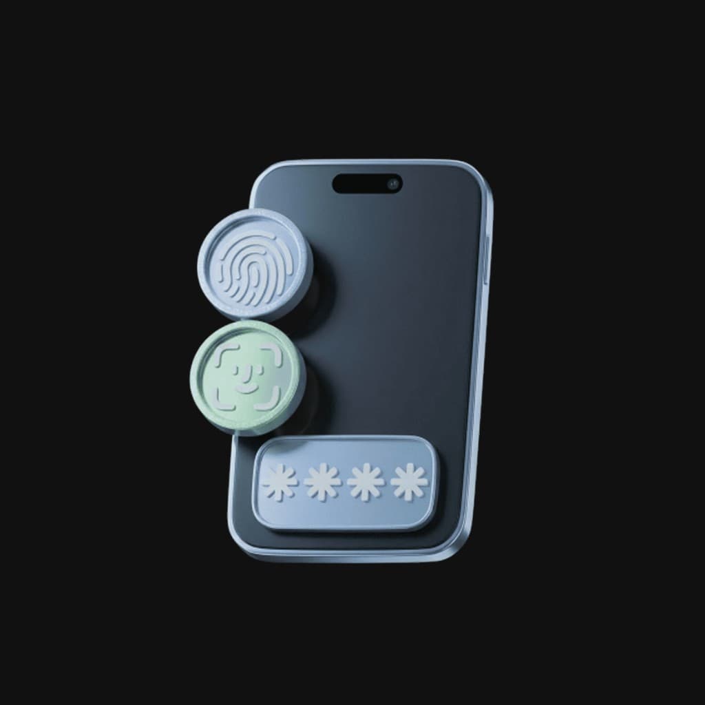 Phone with biometric and PIN security on your wallet