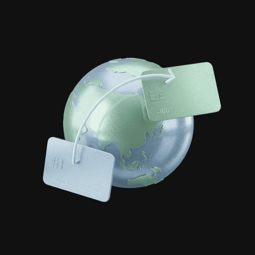 Global transfer with cards and confirmation